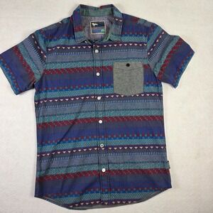 Modern‎ Amusement Men's Medium Button Up Shirt Geometric Tribal  Pattern